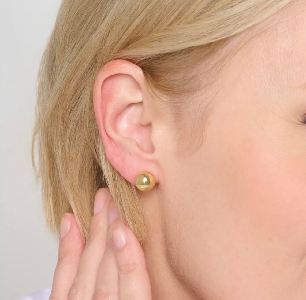 New David Markstein gold bead stud earrings